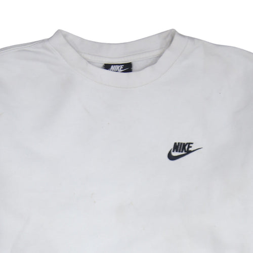 Nike Men's White XS Pullover Crew Neck Logo Sweatshirt