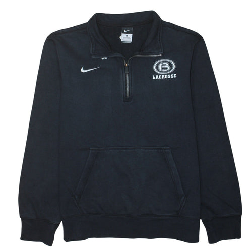 Nike Men's Black 1/4 Zip Fleece Lacrosse Sweatshirt M
