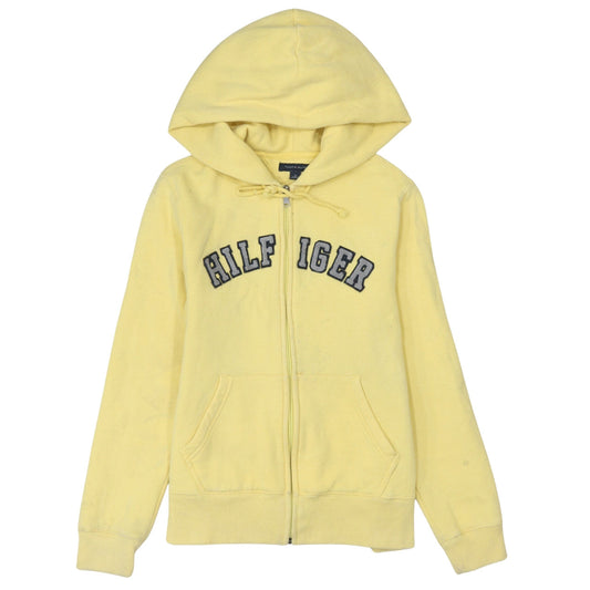 Tommy Hilfiger Women's Yellow Full Zip Hoodie Size M Cotton Blend