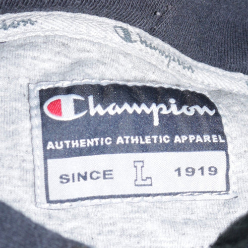Champion Men’s Blue Pullover Hoodie L Logo Sportswear