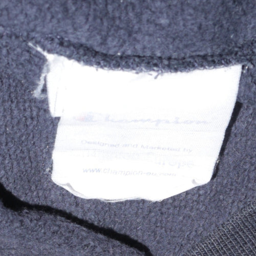 Champion Men’s Blue Pullover Hoodie L Logo Sportswear