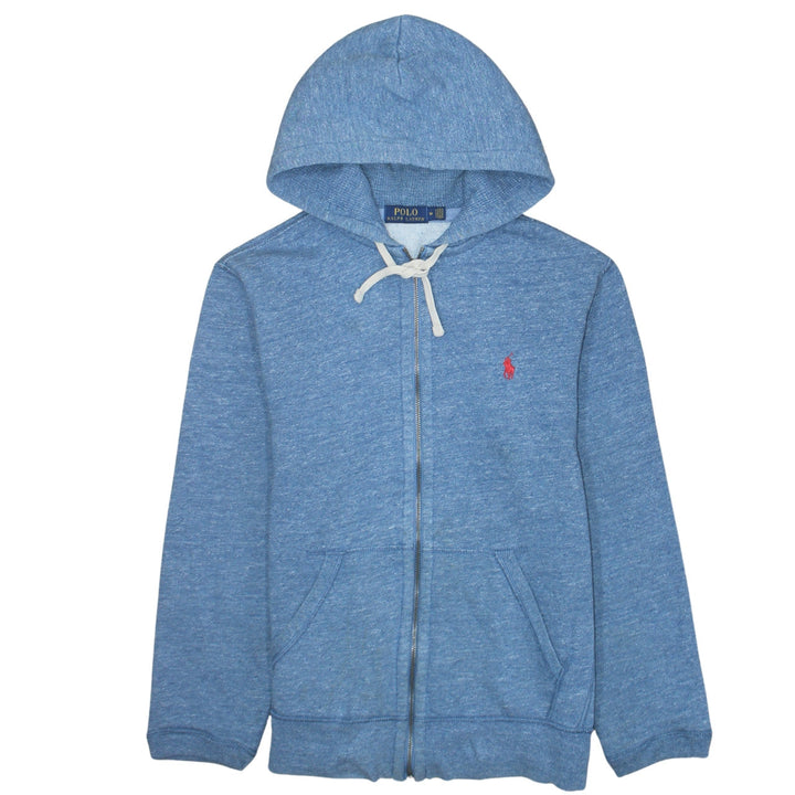 Ralph Lauren Men's Blue Full Zip Hoodie Size M Classic Cotton Blend