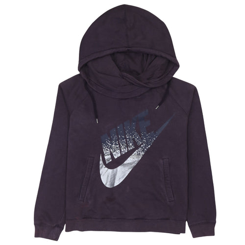 Nike Womens Purple Pullover Hoodie Size M Graphic Print Sweatshirt