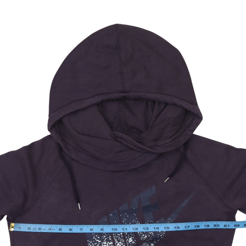 Nike Womens Purple Pullover Hoodie Size M Graphic Print Sweatshirt