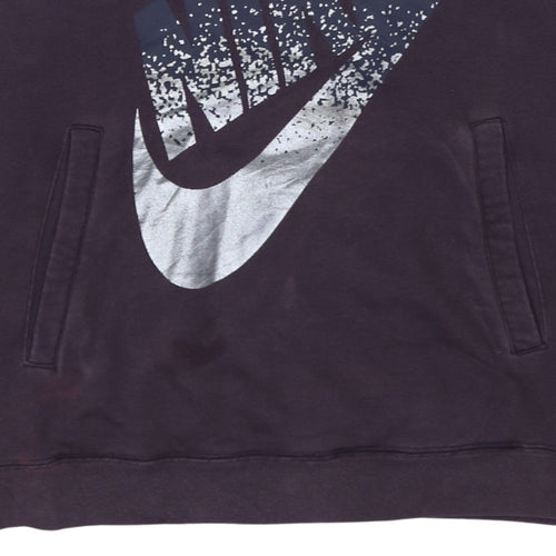 Nike Womens Purple Pullover Hoodie Size M Graphic Print Sweatshirt