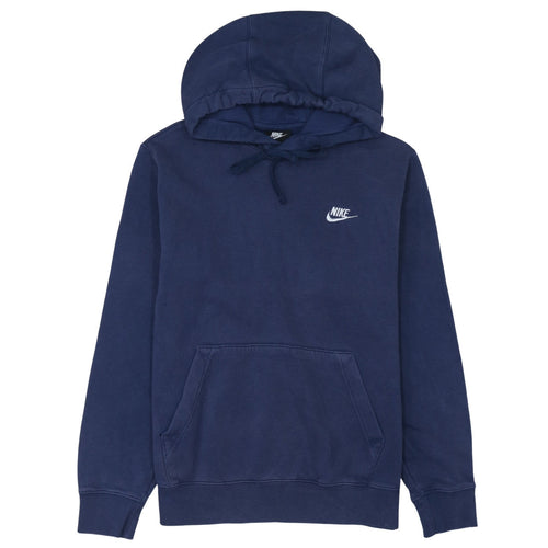 Nike Men's Blue Pullover Hoodie Size S Logo Fleece Sweatshirt