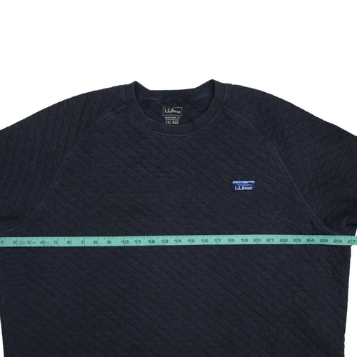 L.L.Bean Mens Blue 2XL Traditional Fit Quilted Crew Neck Sweatshirt