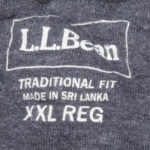 L.L.Bean Mens Blue 2XL Traditional Fit Quilted Crew Neck Sweatshirt