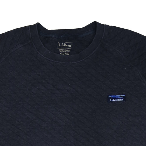 L.L.Bean Mens Blue 2XL Traditional Fit Quilted Crew Neck Sweatshirt