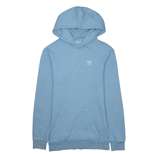 adidas Men Blue Small Pullover Hoodie Sweatshirt Logo Fleece