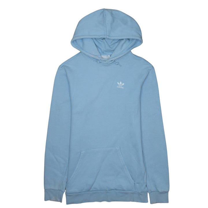 adidas Men Blue Small Pullover Hoodie Sweatshirt Logo Fleece