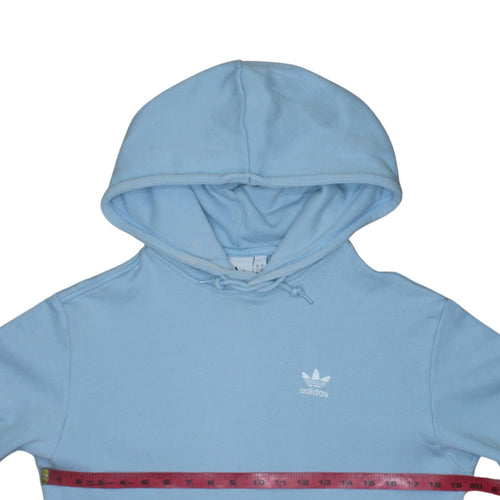 adidas Men Blue Small Pullover Hoodie Sweatshirt Logo Fleece