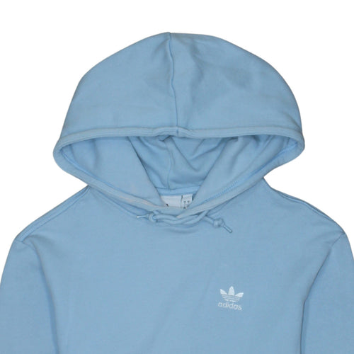adidas Men Blue Small Pullover Hoodie Sweatshirt Logo Fleece