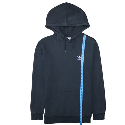 Adidas Men's Black Pullover Hoodie Small Logo Fleece Sweatshirt
