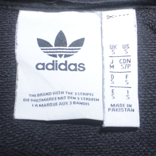 Adidas Men's Black Pullover Hoodie Small Logo Fleece Sweatshirt
