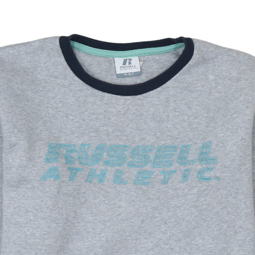 Russell Athletic Boys Grey Heather Sweatshirt 15-16 Years Cotton Blend Pullover
