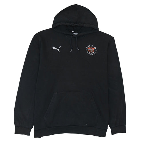 Puma Men's Black 2XL Pullover Hoodie Blackpool FC Embroidered Sportswear