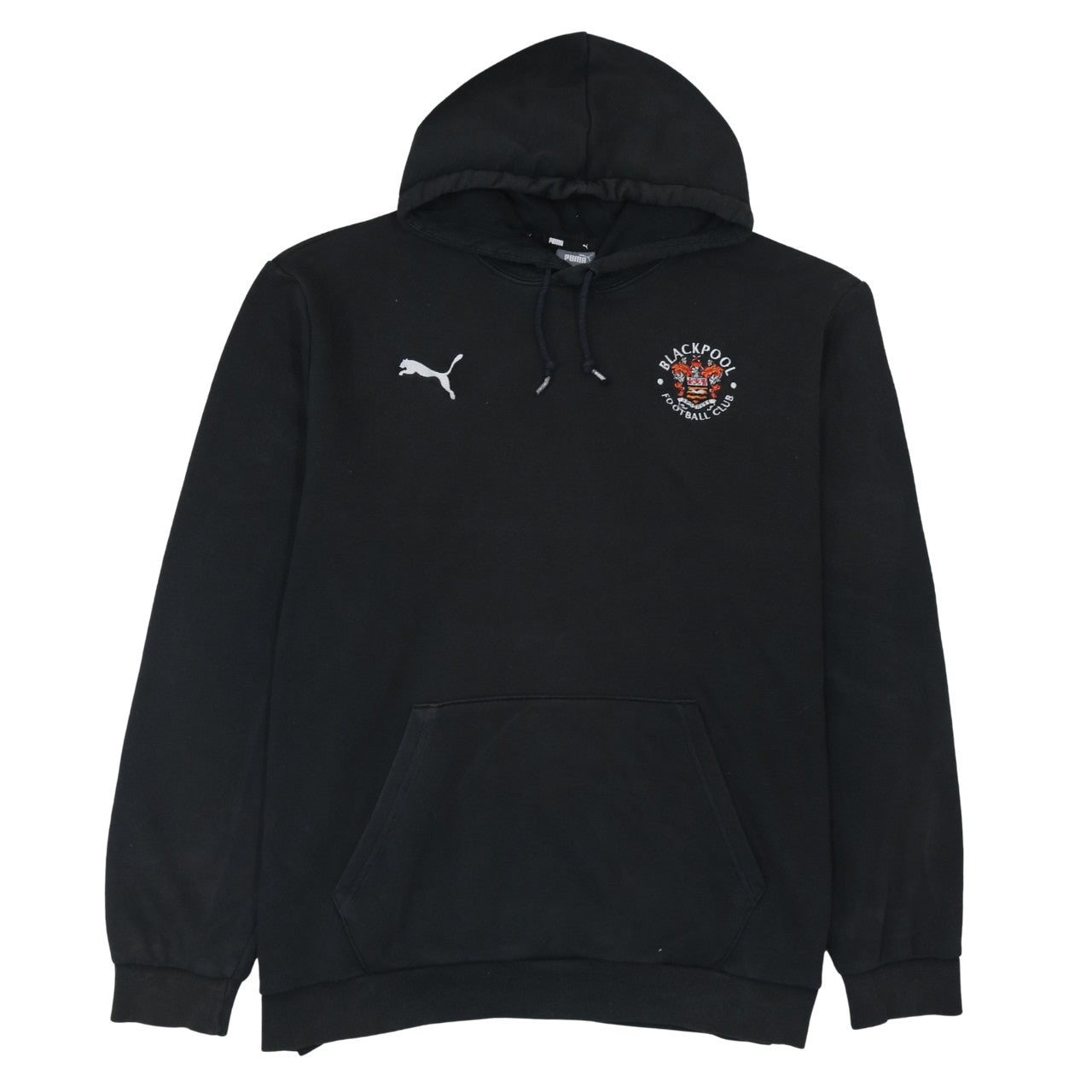 Puma Men's Black 2XL Pullover Hoodie Blackpool FC Embroidered Sportswear