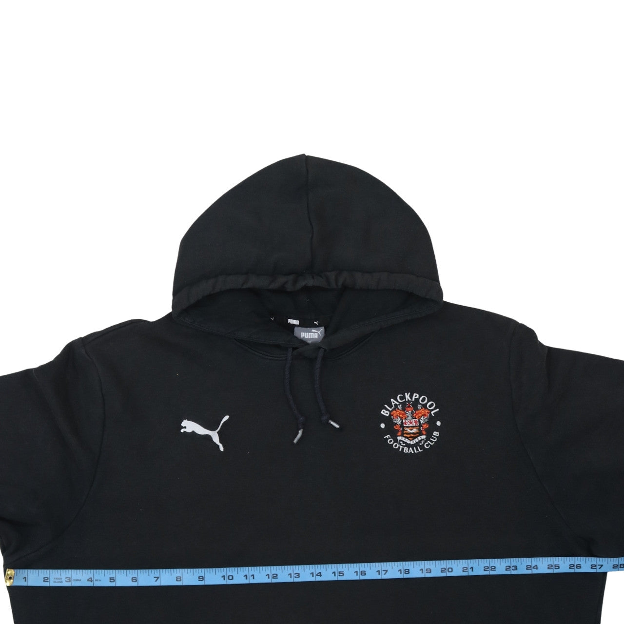 Puma Men's Black 2XL Pullover Hoodie Blackpool FC Embroidered Sportswear