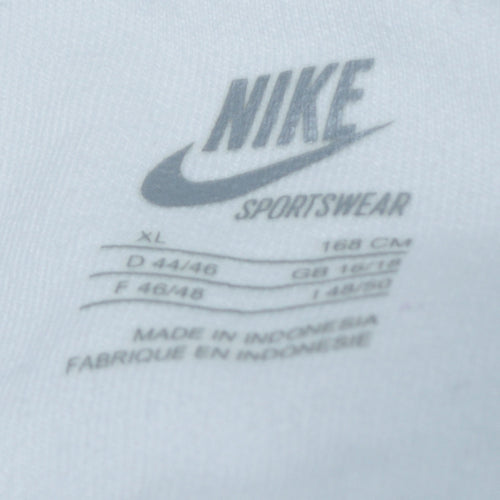 Nike Women White Full Zip Hoodie Sweatshirt Size 16/18 XL Sportswear