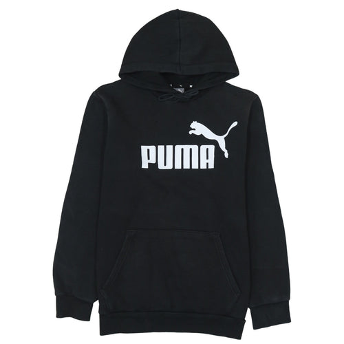 Puma Men's Black Pullover Hoodie Small Logo Sports Fleece