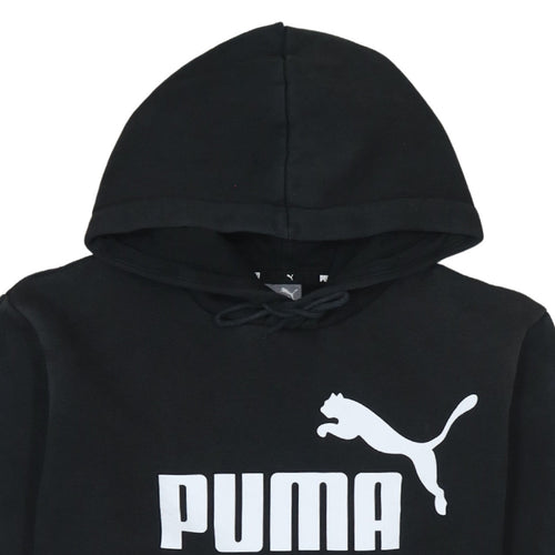 Puma Men's Black Pullover Hoodie Small Logo Sports Fleece