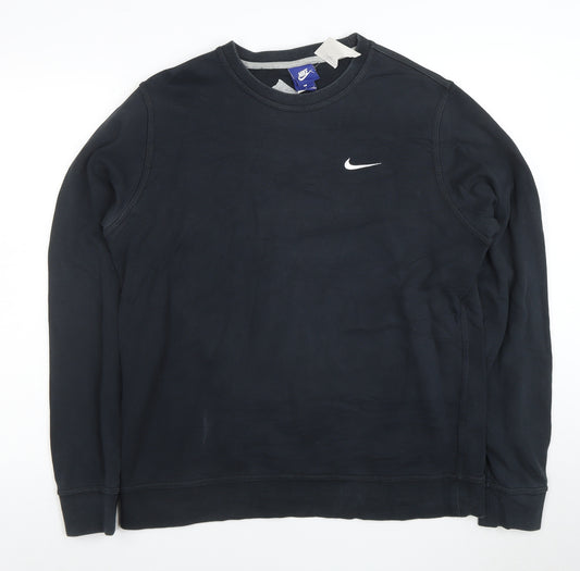 Nike Men's Black Small Crew Neck Pullover Sweatshirt