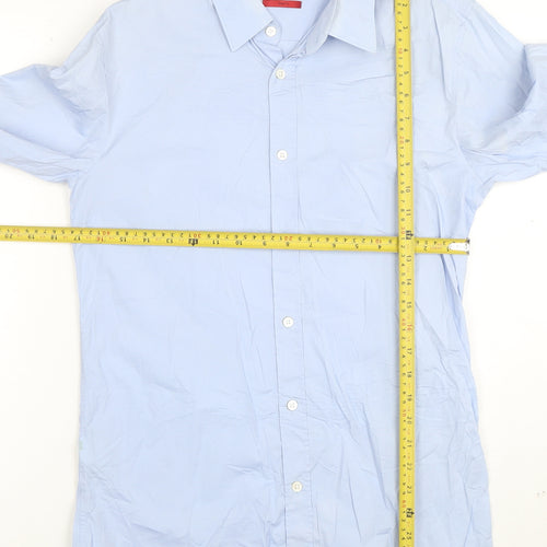 Hugo Boss Men's Blue Slim Fit Cotton Long Sleeve Dress Shirt S