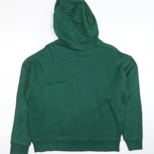 Adidas Women Green Pullover Hoodie Size S Logo Print Cotton Blend