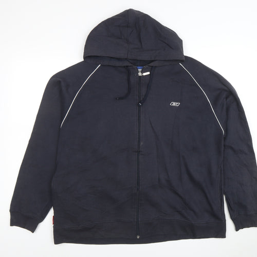 Reebok Men’s Black Full Zip Hoodie L Sportswear Sweatshirt