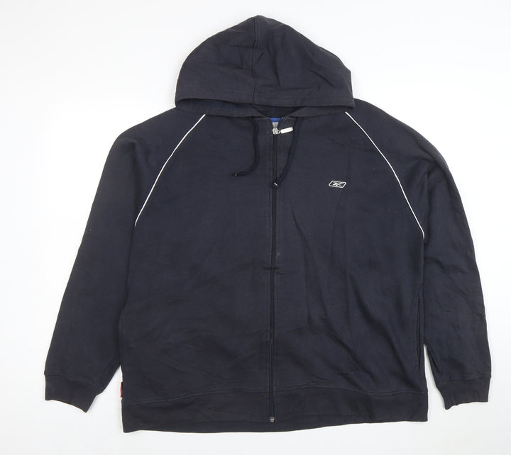 Reebok Men’s Black Full Zip Hoodie L Sportswear Sweatshirt