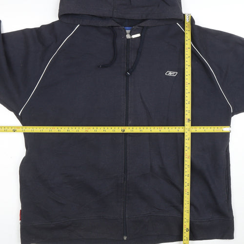 Reebok Men’s Black Full Zip Hoodie L Sportswear Sweatshirt