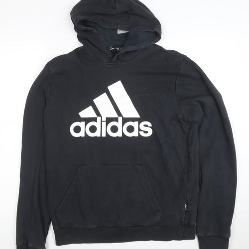 Adidas Men's Black Pullover Hoodie Fleece Medium Regular Fit