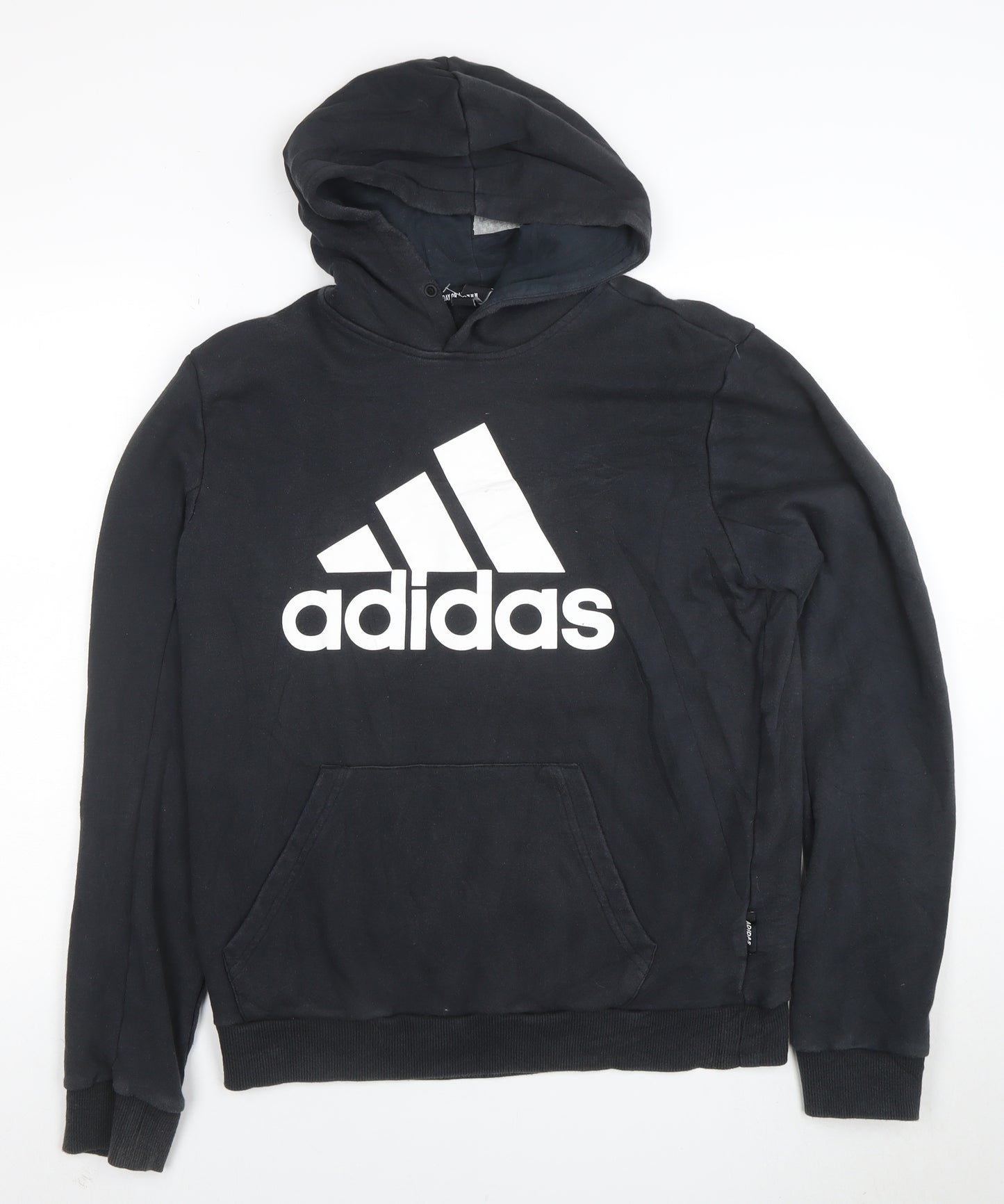 Adidas Men's Black Pullover Hoodie Fleece Medium Regular Fit