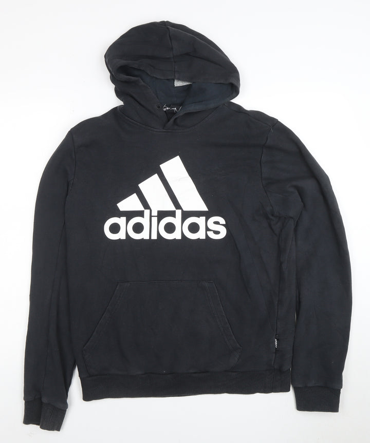 Adidas Men's Black Pullover Hoodie Fleece Medium Regular Fit