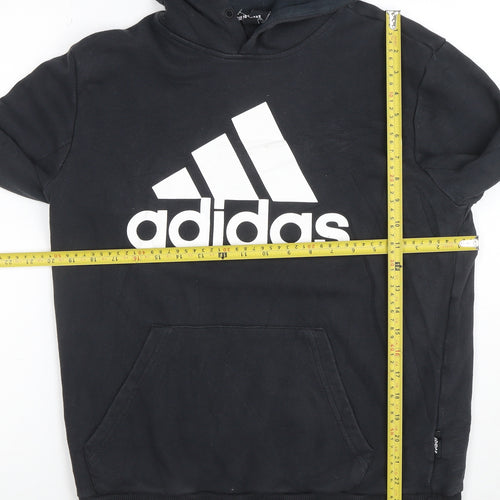 Adidas Men's Black Pullover Hoodie Fleece Medium Regular Fit