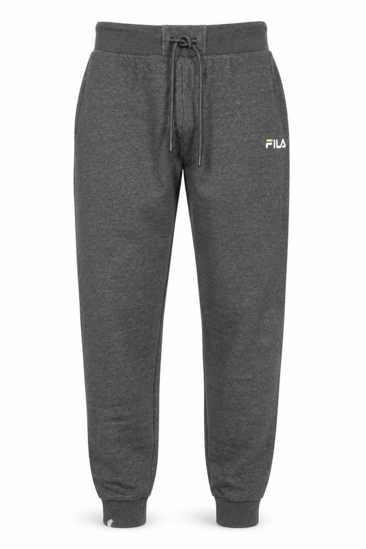 Front view of Fila Men's Grey Jogger Trousers M Regular Fit Cotton Blend