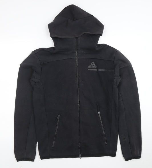 adidas Men's Black Full Zip Hoodie Size S Regular Fit Sportswear