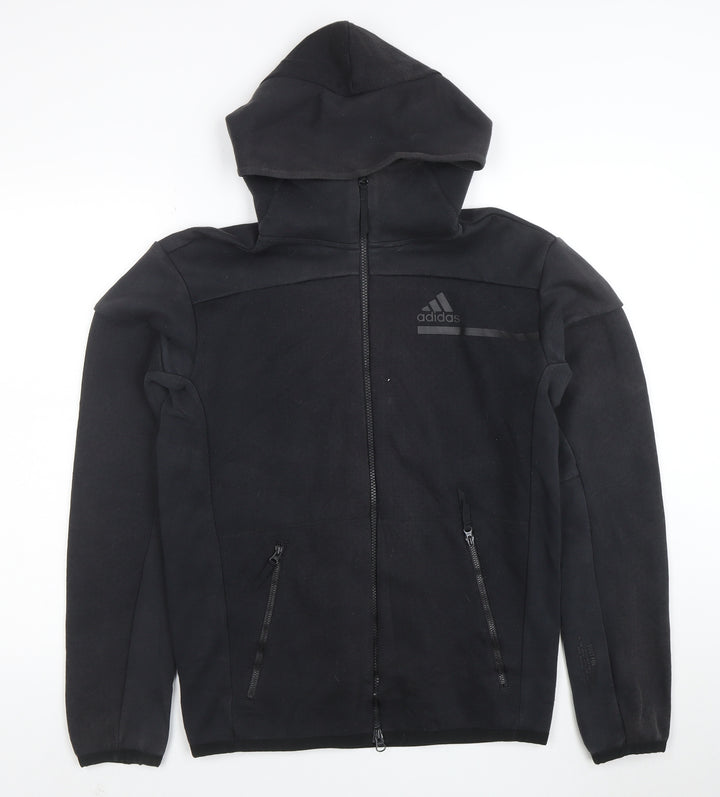 adidas Men's Black Full Zip Hoodie Size S Regular Fit Sportswear
