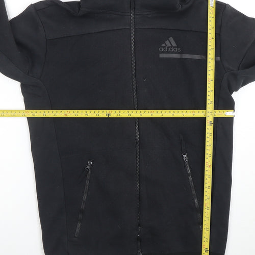 adidas Men's Black Full Zip Hoodie Size S Regular Fit Sportswear