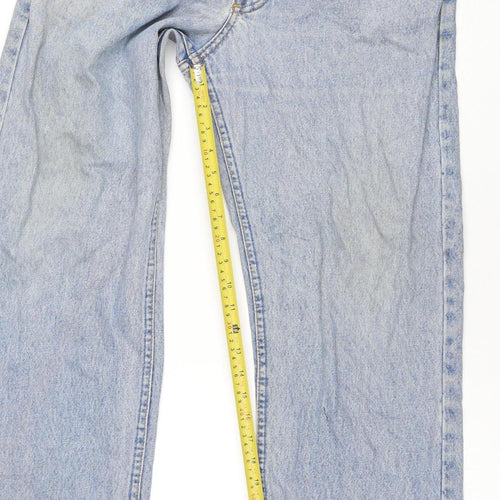 Lee Riders Men's Blue 36in Waist Light Wash Straight Denim Jeans