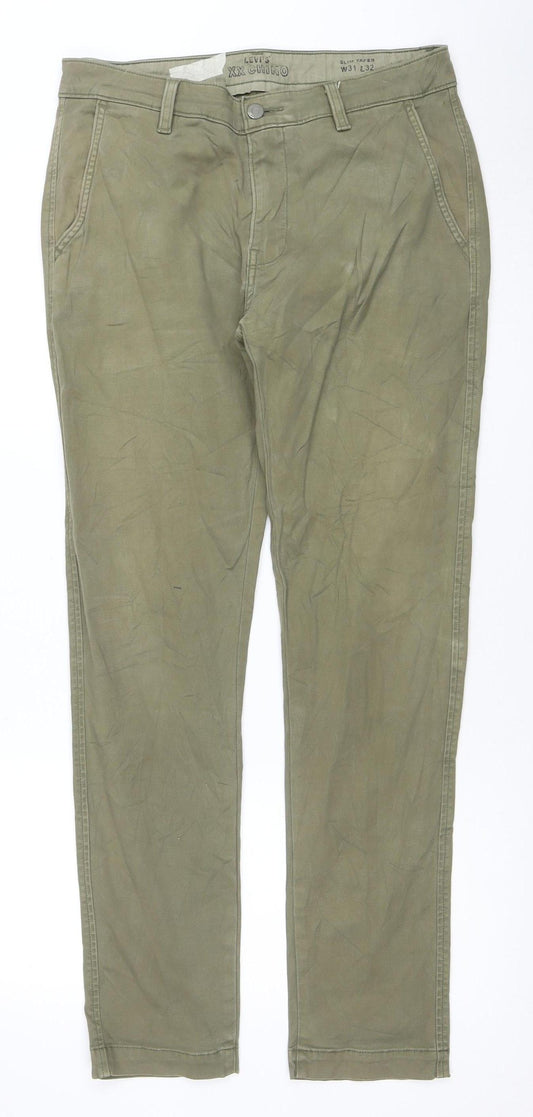 Levi's Men's Green XX Chino Trousers W32 L32 Regular Fit