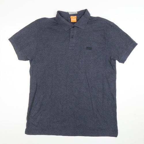 Hugo Boss Men's Blue Slim Fit Cotton Polo Shirt Size L