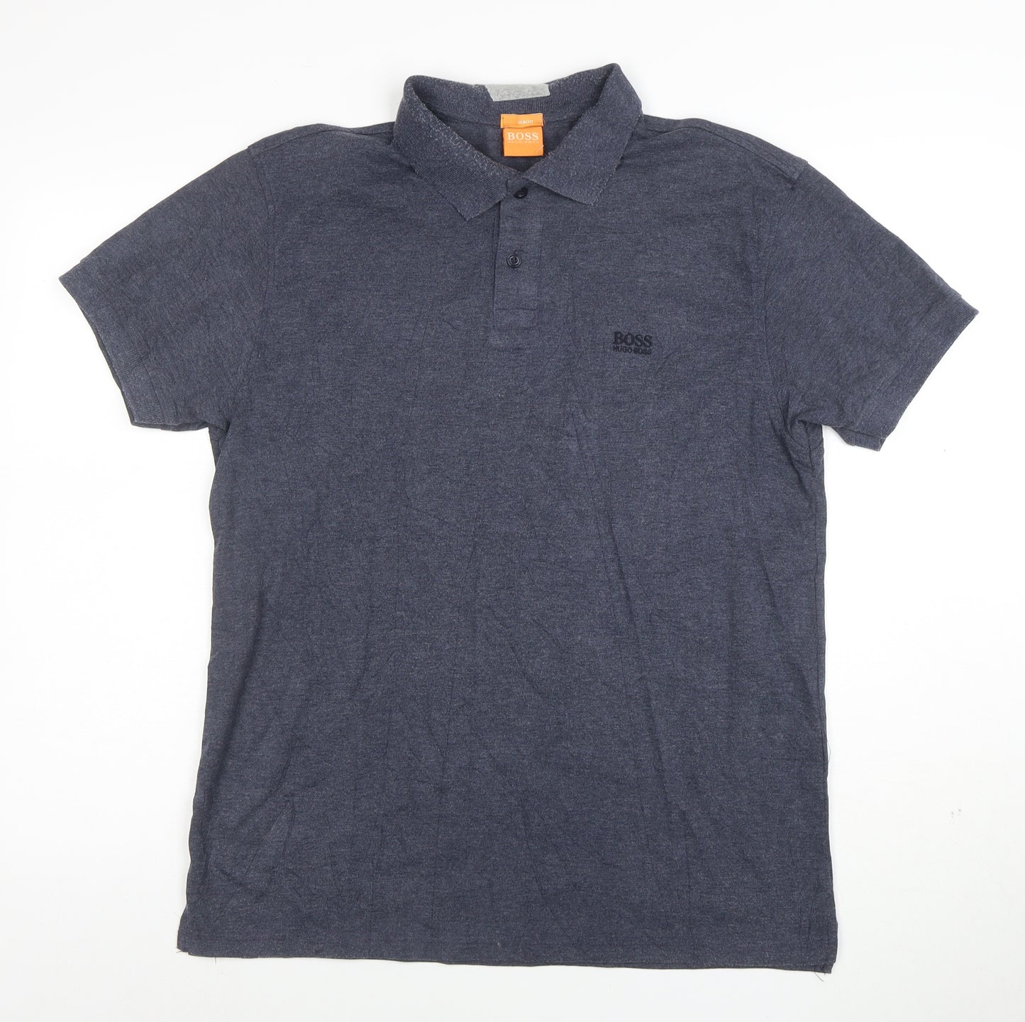 Hugo Boss Men's Blue Slim Fit Cotton Polo Shirt Size L