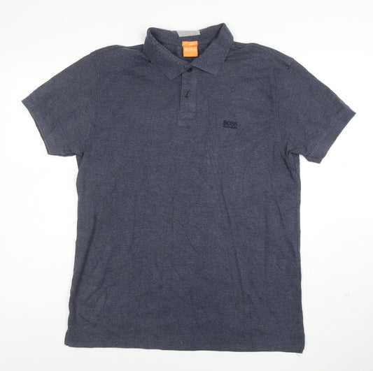 Hugo Boss Men's Blue Slim Fit Cotton Polo Shirt Size L
