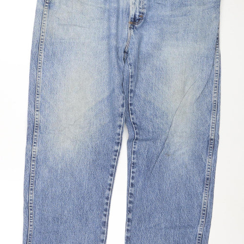 Wrangler Men Blue 36x30 Regular Fit Straight Denim Jeans