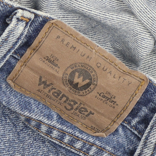 Wrangler Men Blue 36x30 Regular Fit Straight Denim Jeans