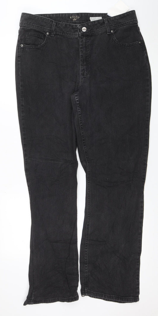 Lee Riders Women's Black Straight Jeans Size 18 Regular Fit