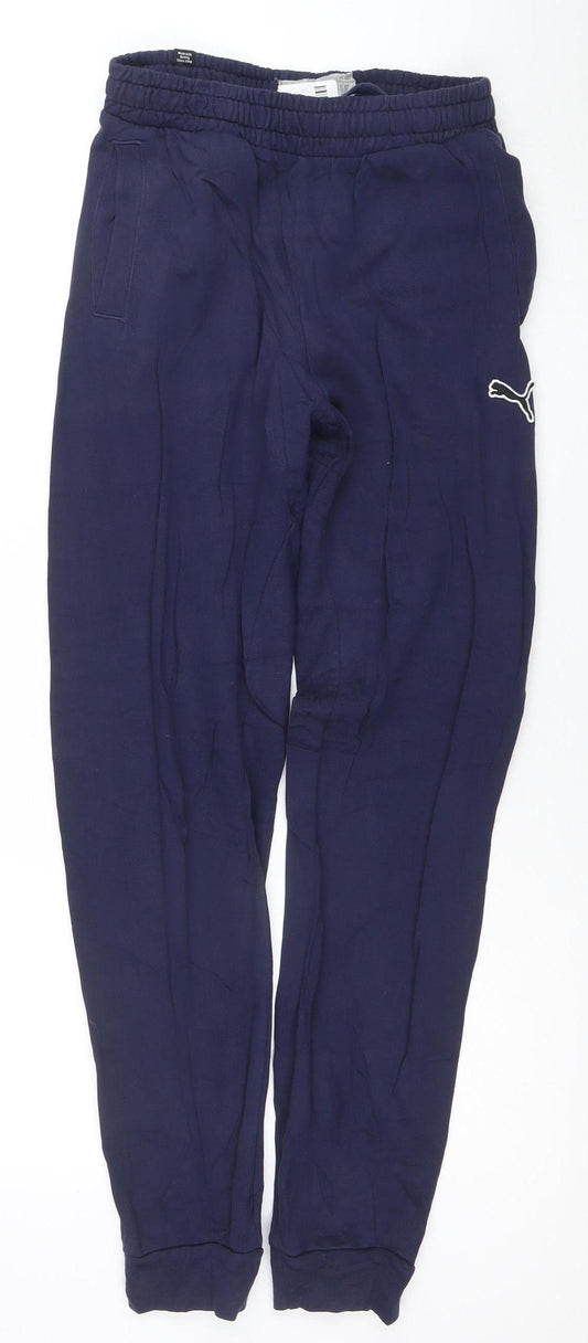 Puma Men's Blue Jogger Trousers Size S Elastic Waist Activewear