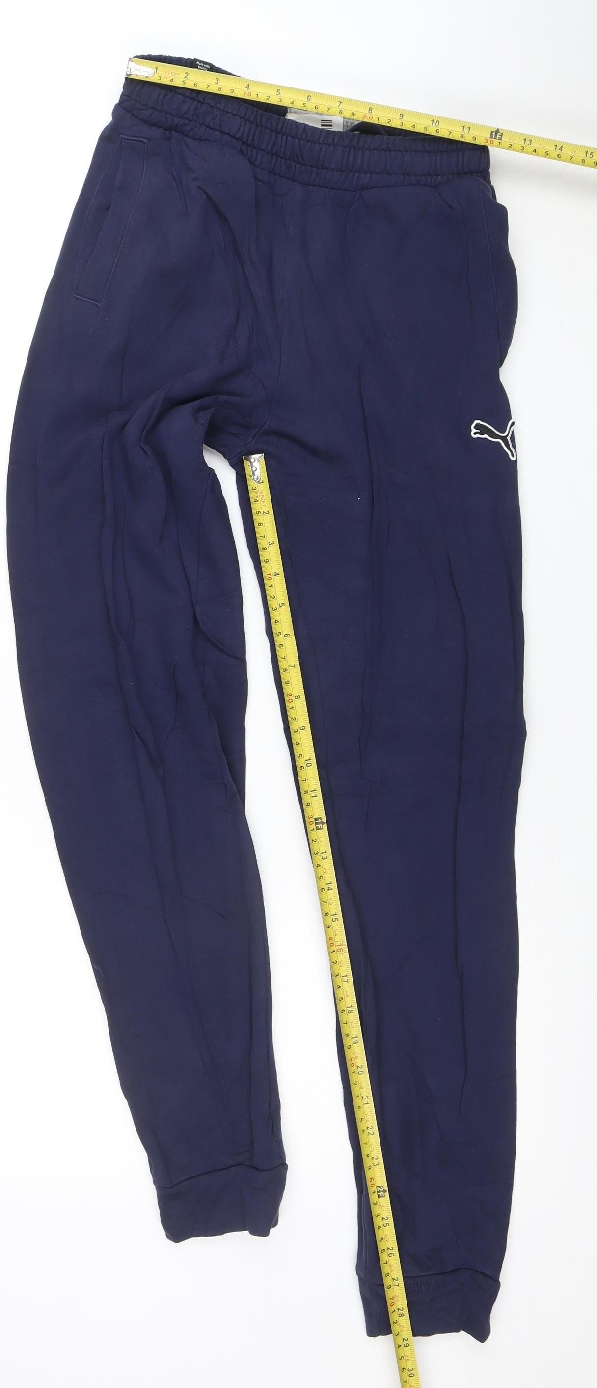 Puma Men's Blue Jogger Trousers Size S Elastic Waist Activewear
